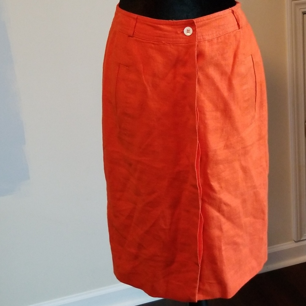Linen Orange Skirt